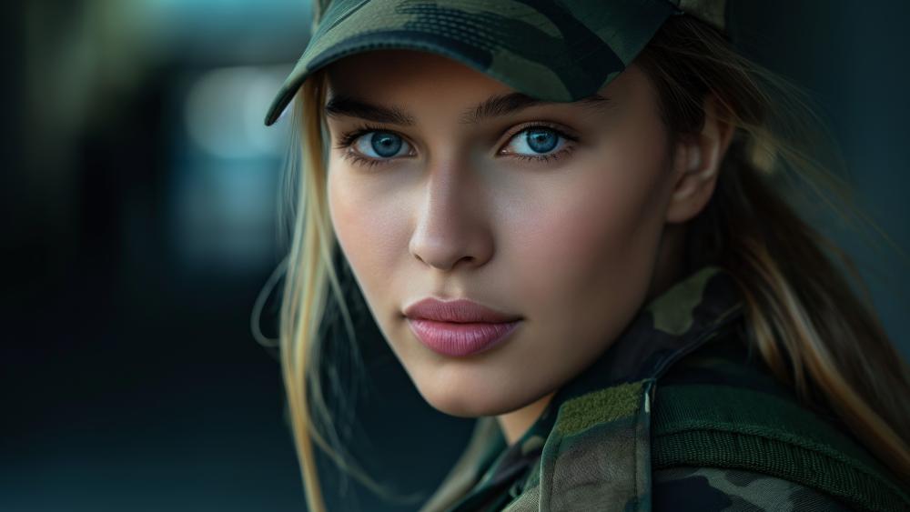 Military Focus: A Soldier's Gaze wallpaper