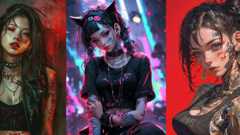 Gothic Anime Rebels Exuding Edge and Style wallpaper