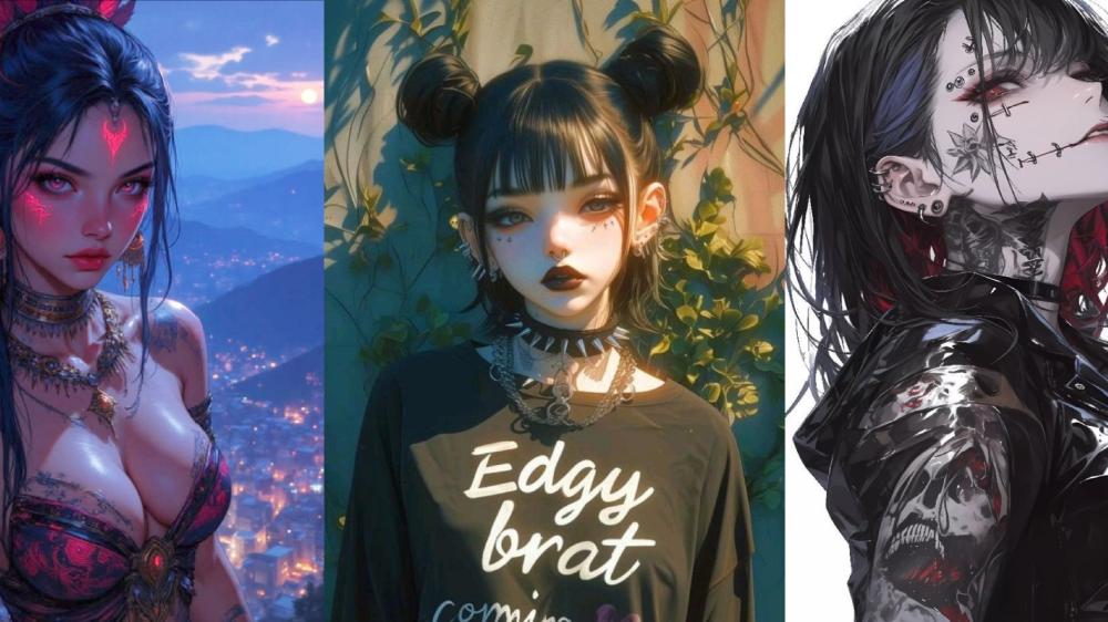Gothic Anime Aesthetic Collage wallpaper