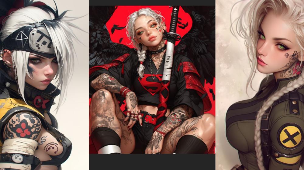 Gothic Anime Warriors in Punk Aesthetic World wallpaper