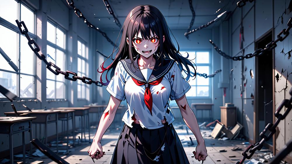 Crazed Schoolgirl wallpaper