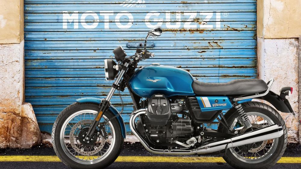 Moto Guzzi Vintage Charm on Display wallpaper