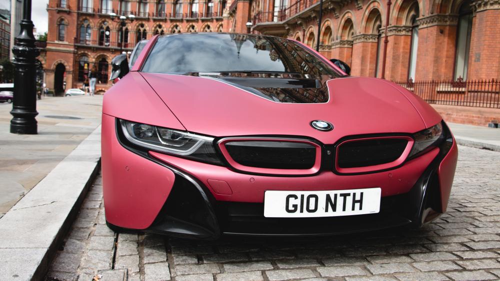 BMW i8 Elegance in Urban Landscape wallpaper