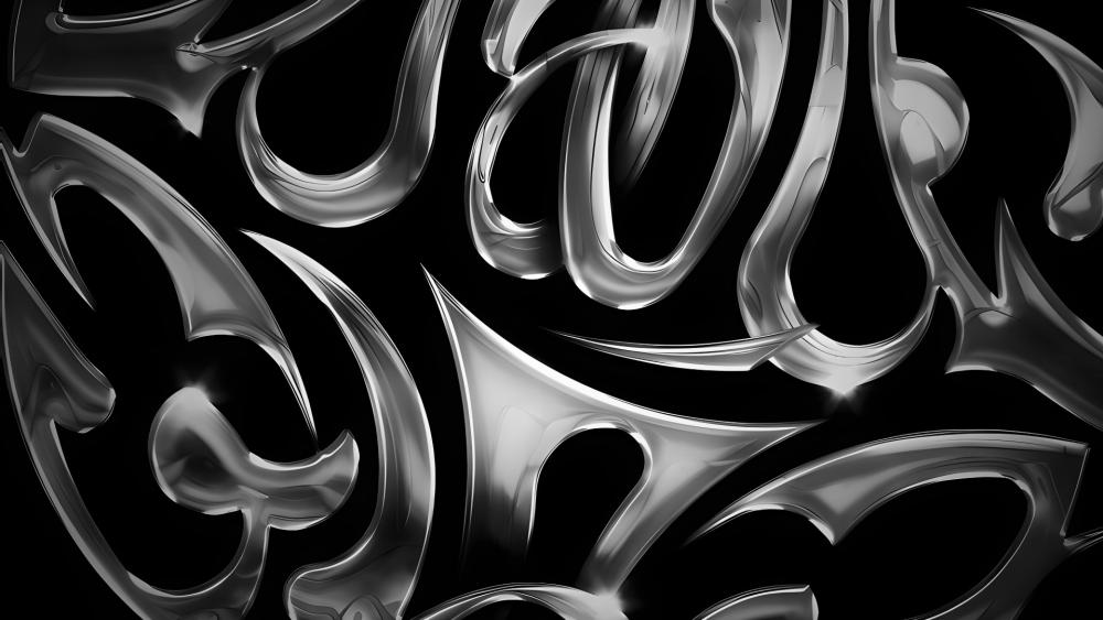 Futuristic Metallic Fluidity: AI Creativity Unleashed wallpaper