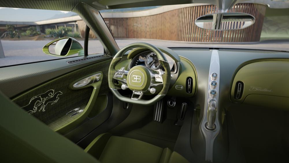 Luxury Green Bugatti Interior wallpaper