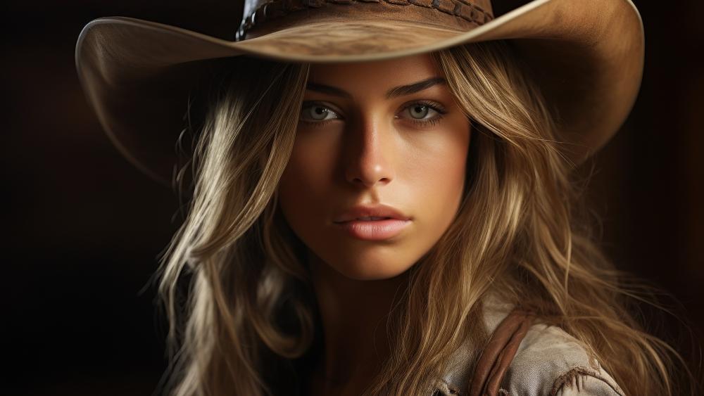 Majestic Cowgirl Elegance in AI Art wallpaper