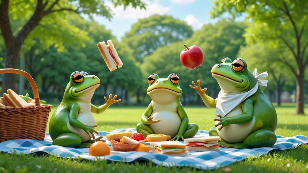 Frog Picnic wallpaper