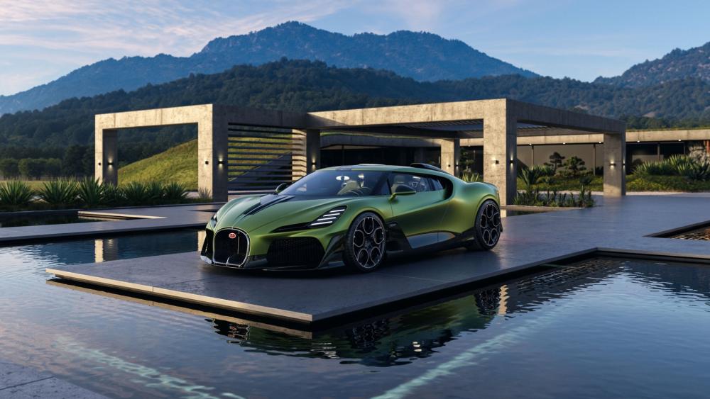 Bugatti Brouillard Elegance in Scenic View wallpaper