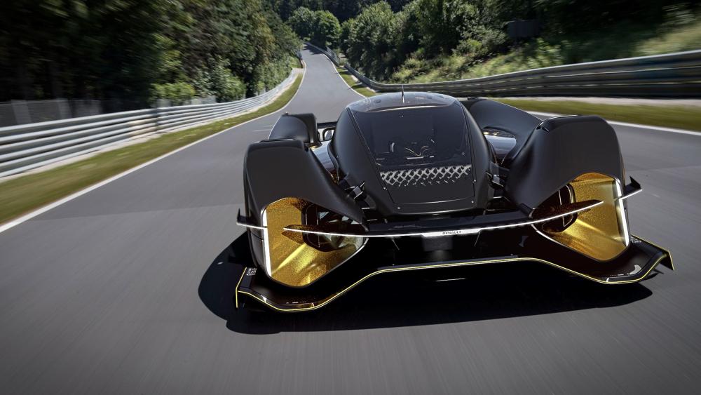 Futuristic Supercar Unleashed on Iconic Le Mans Track wallpaper