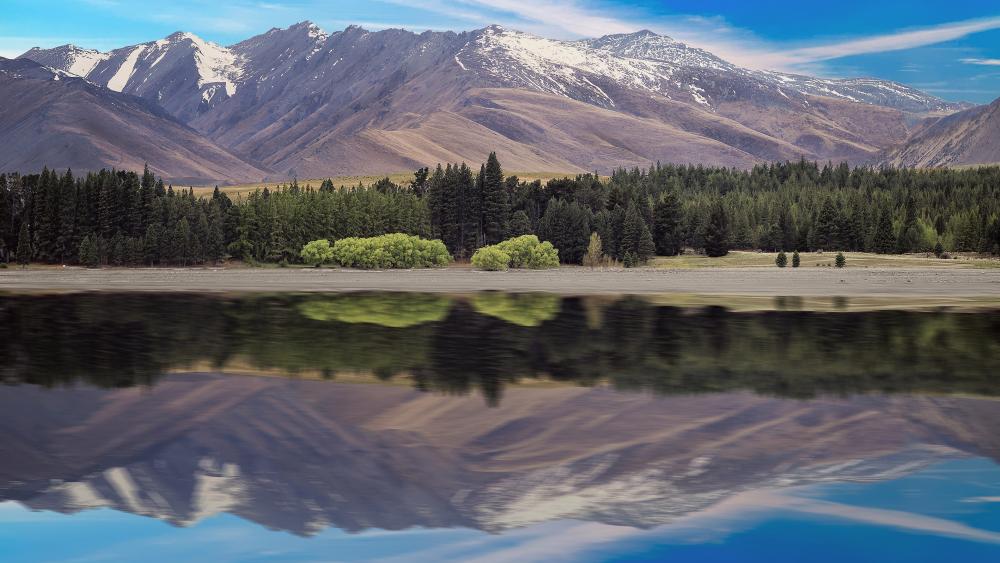 Lake Tekapo Serenity Nature's Tranquil Reflection wallpaper