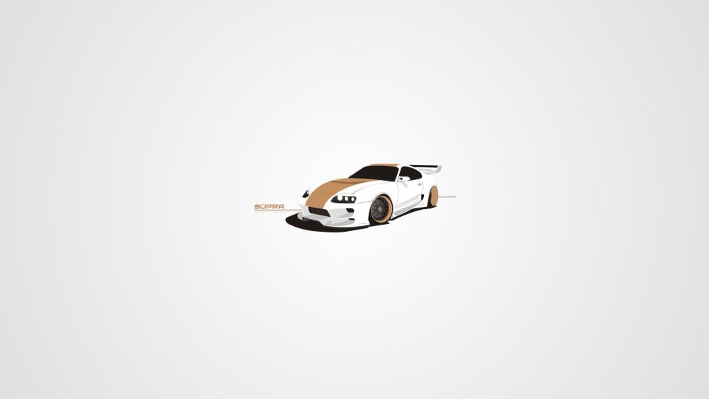Minimalist Toyota Supra Elegance in White wallpaper