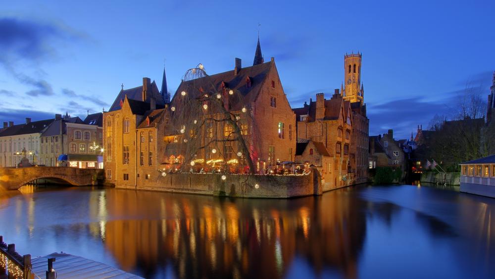 Bruges at Dusk A European Gem wallpaper