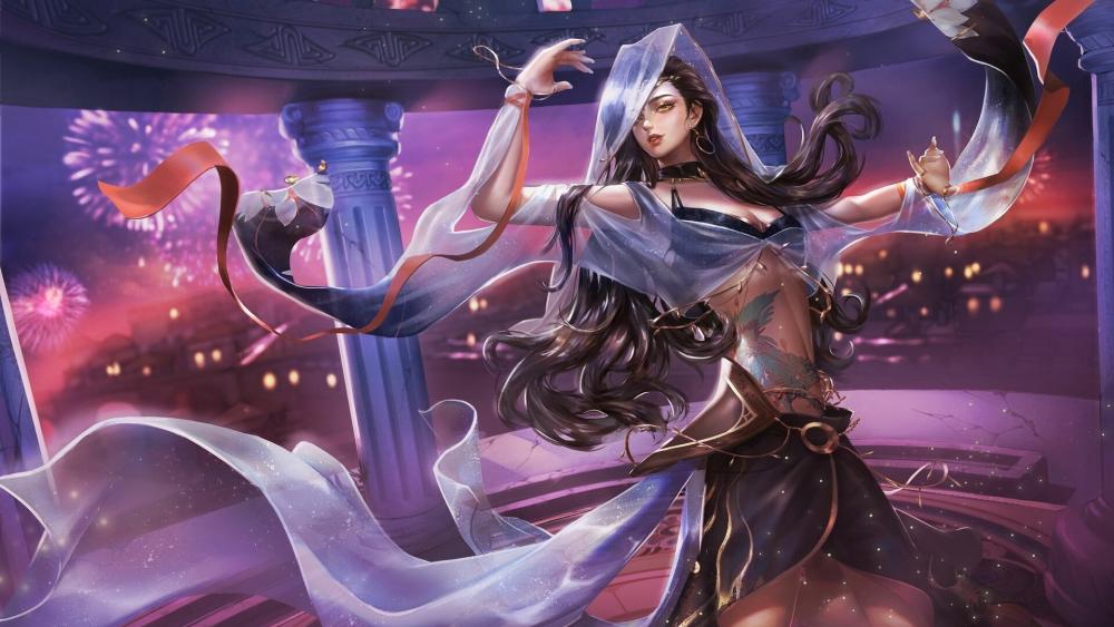 Mystical Dance Beneath Starlit Skies wallpaper