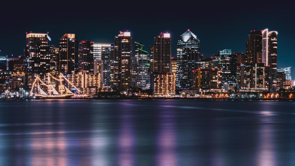 San Diego Nightscape Brilliance wallpaper