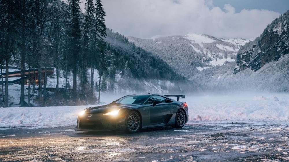 Lexus LFA Winter Escape in the Woods wallpaper