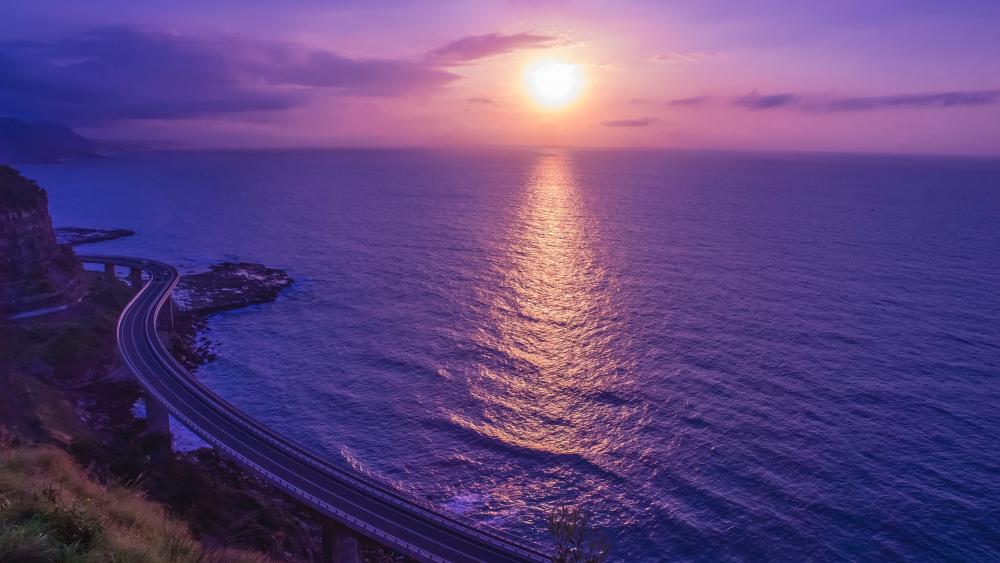 Purple Serenity by the Sea wallpaper