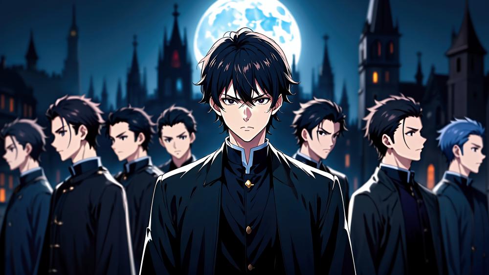 Mysterious Night Gatherings of Anime Warriors wallpaper
