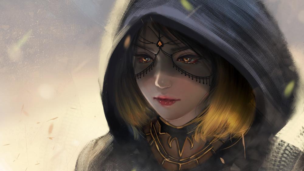Mysterious Elegance of a Masked Heroine wallpaper