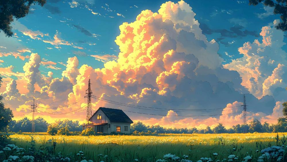 Idyllic Sky Dream Anime Landscape wallpaper