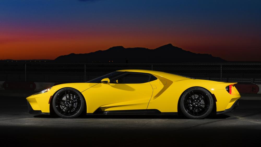 Ford GT in Stunning Sunset Silhouette wallpaper