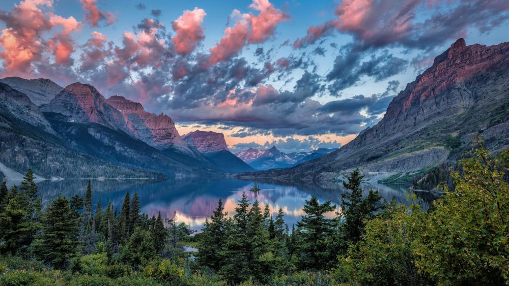 Majestic Reflections at Saint Mary Lake wallpaper
