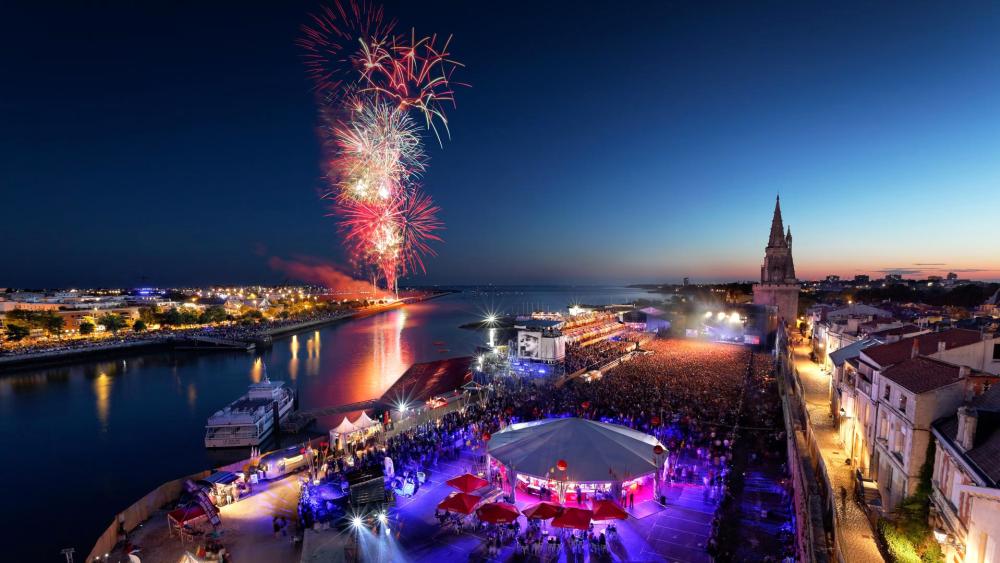 La Rochelle Night Festival Fireworks wallpaper