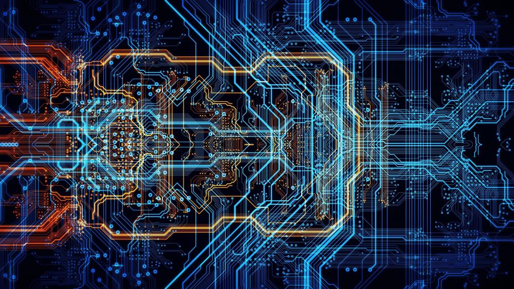 Neon Circuit Symphony in 4K Clarity wallpaper