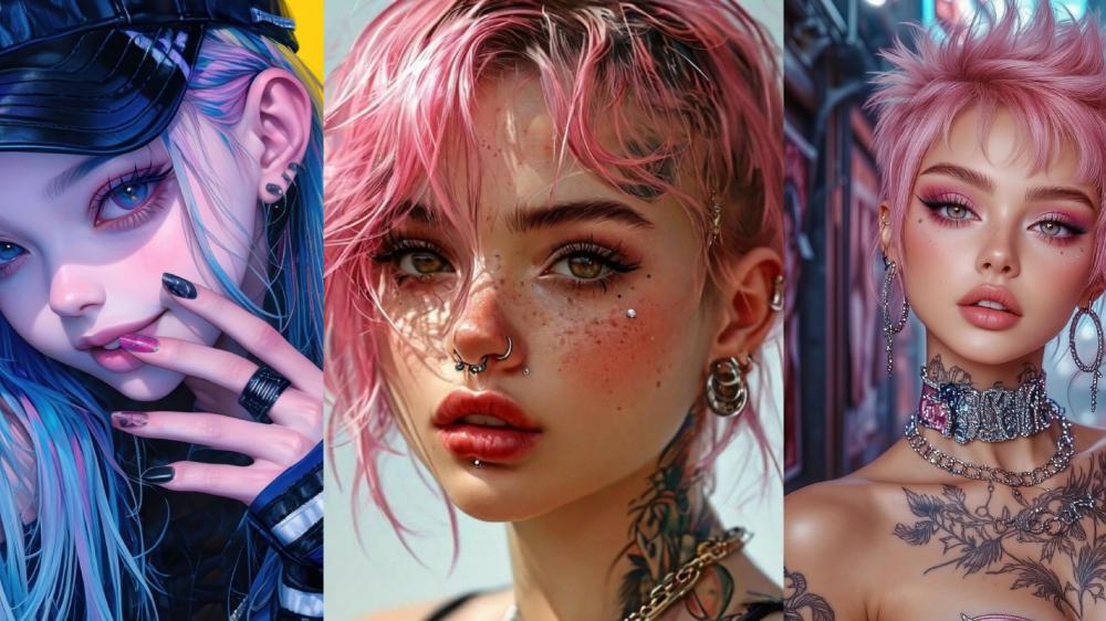 Edgy Anime Beauties in Vibrant Colors wallpaper