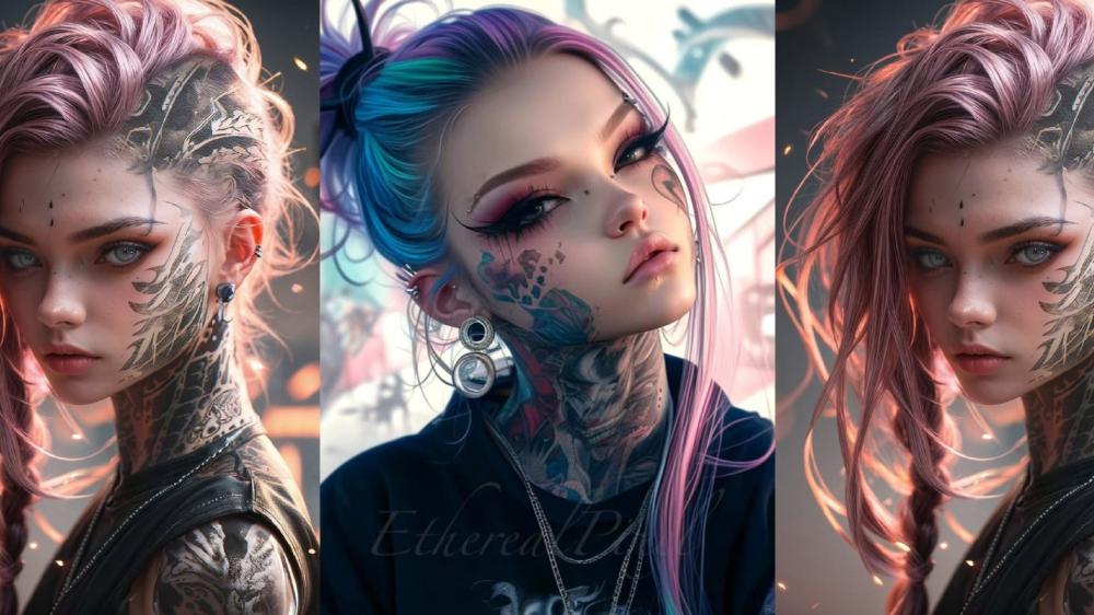 Gothic Anime Rebels in Punk Aesthetic wallpaper