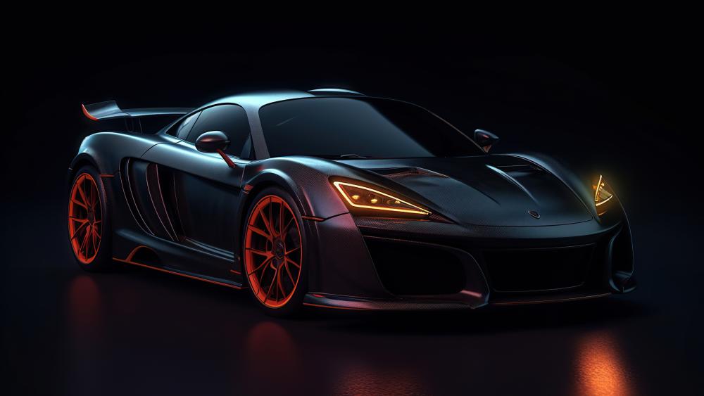 Futuristic Supercar in the Night wallpaper