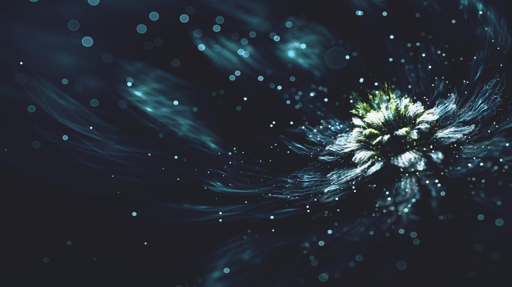 Artificial Bloom on Dark Void wallpaper