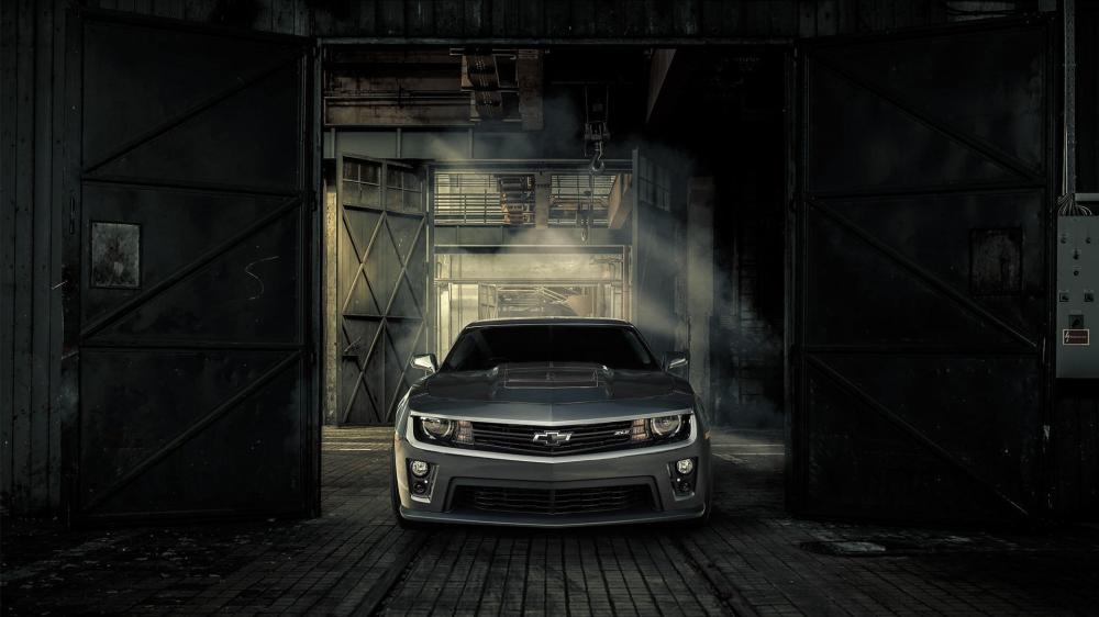 Chevrolet Camaro Unleashed in Industrial Shadows wallpaper