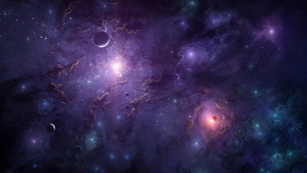 Ethereal Cosmic Fantasy Landscape wallpaper
