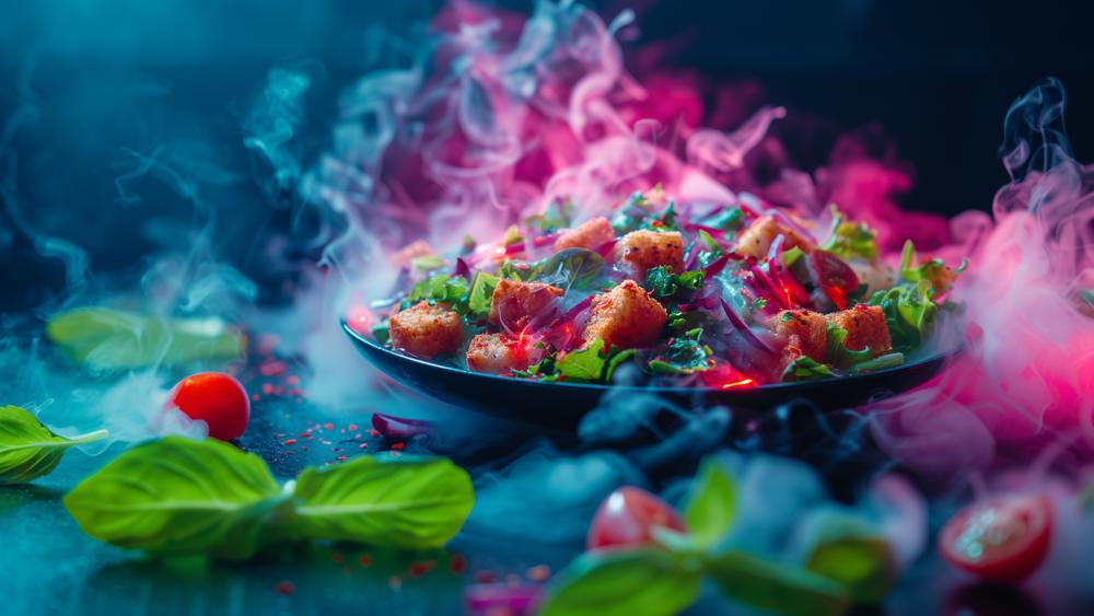 Close-Up Neon Salad Fantasy wallpaper