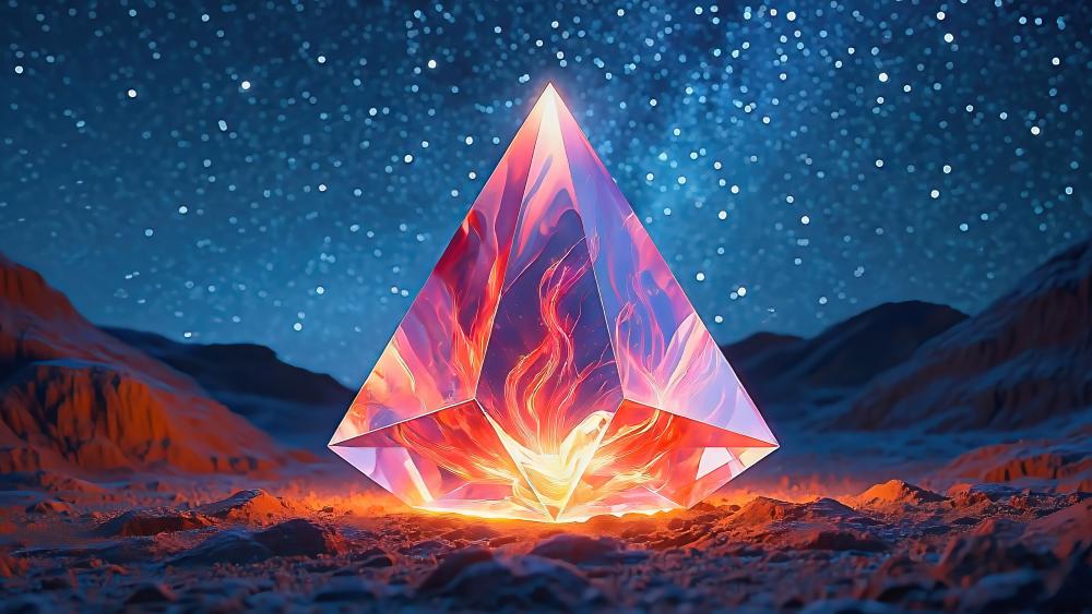 Crystalline Enchantment: A Glowing Fantasy Realm wallpaper