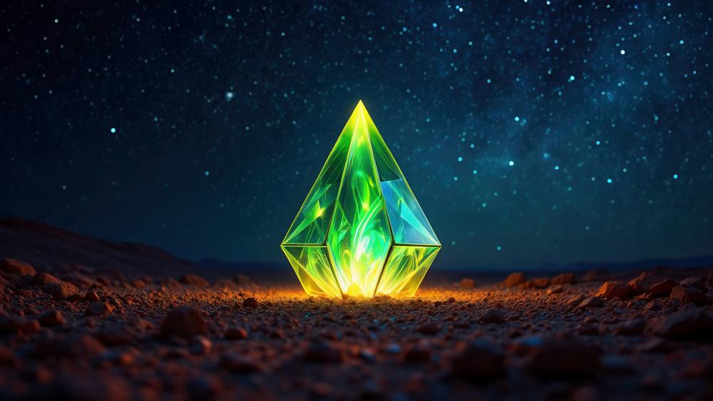Cosmic Green Diamond wallpaper