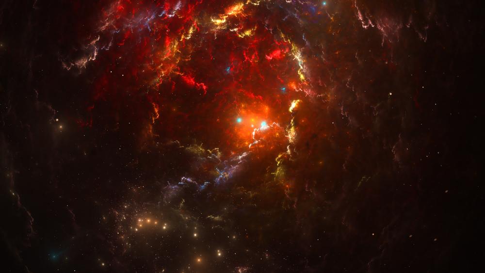 Galactic Splendor Vivid Nebula in Deep Space Visionary wallpaper