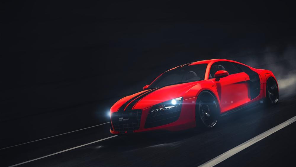 Audi R8 Roaring Through the Night wallpaper