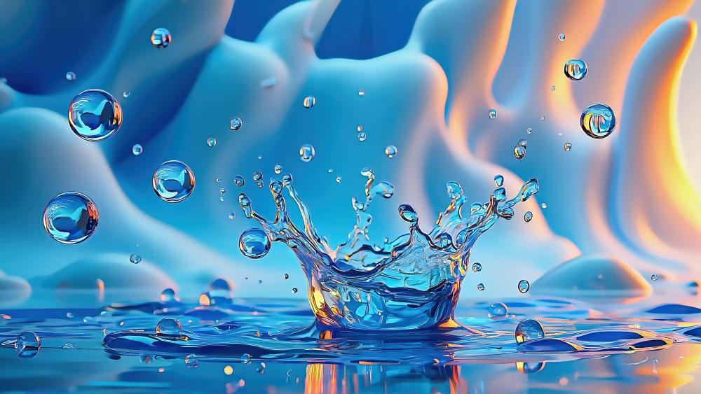 Rainy Reflections Vibrant Water Drop Aesthetic wallpaper