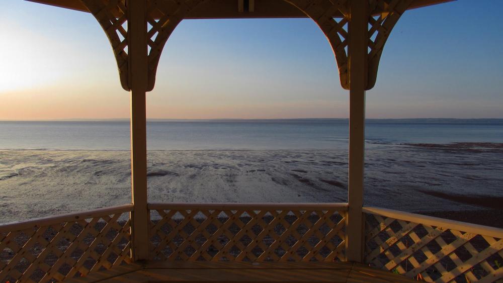 Gazebo on the Bay of Fundy wallpaper