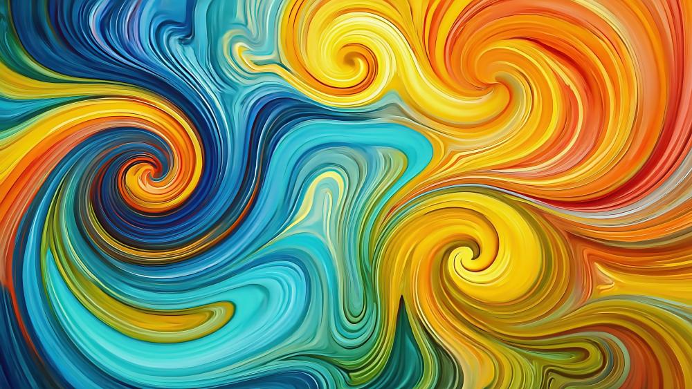 Multicolor Swirl of Vibrant Energy and Dynamic Movement wallpaper