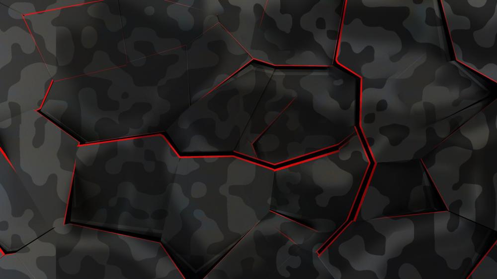 Camouflage Shadows and Crimson Highlights wallpaper