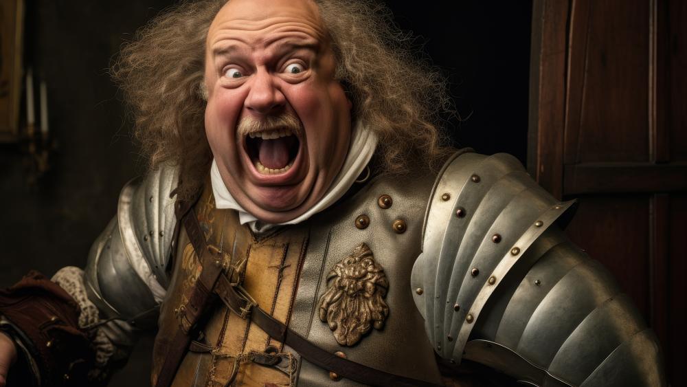 Screaming Knight of the Middle Ages in 5K Detail wallpaper