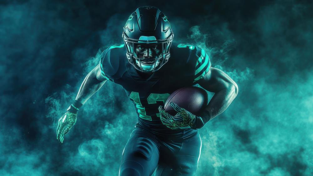 Neon Blitz: The Essence of Football Action wallpaper