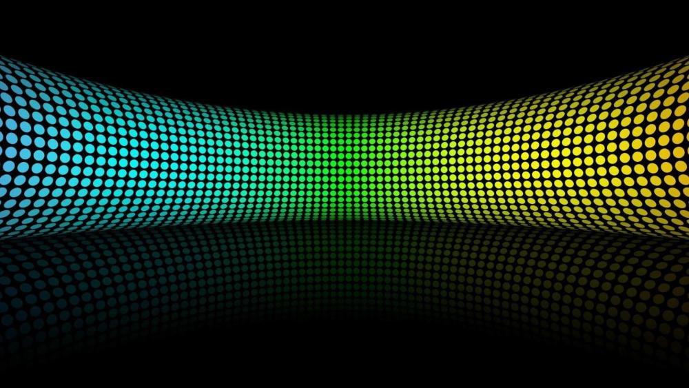 Vibrant Gradient Dots against Black Canvas wallpaper