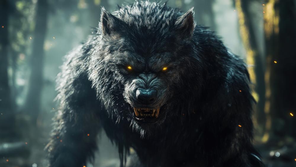 Werewolf of the Night Forest wallpaper