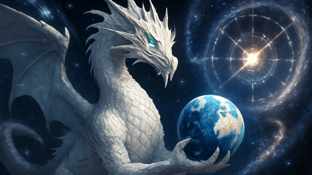 Celestial Dragon Guardian of the Cosmos wallpaper