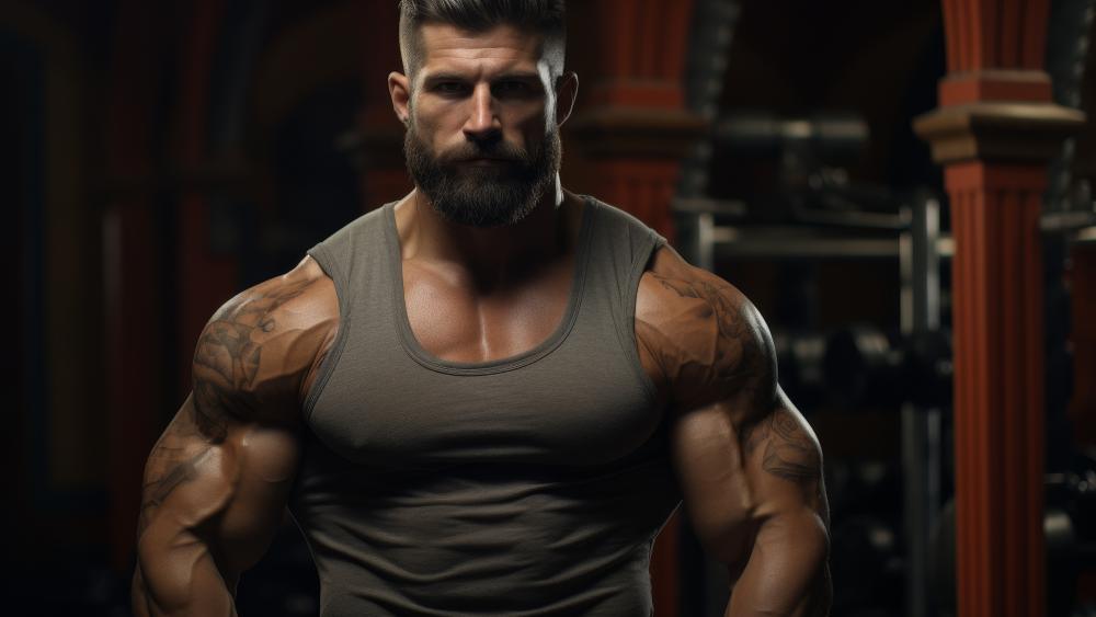 Impressive Strength AI-generated Bodybuilding Art wallpaper