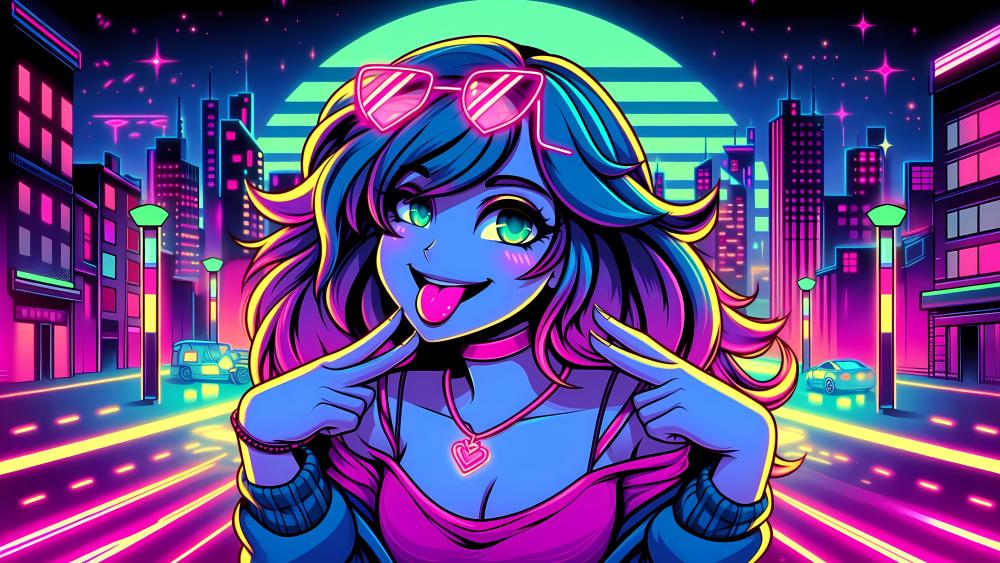 Neon Dreams Anime Adventure wallpaper