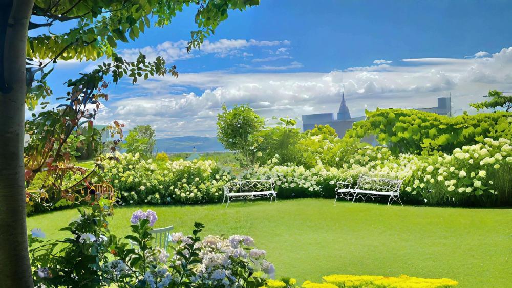 Garden Oasis Bliss wallpaper